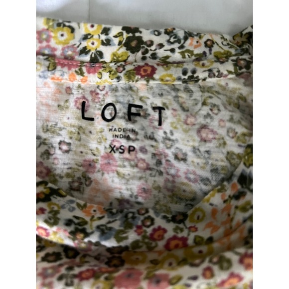 LOFT Floral Print Blouse Cottagecore Casual Top Lightweight XSP - Picture 3 of 4